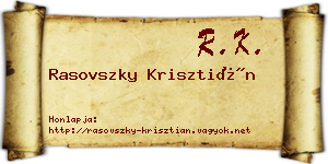 Rasovszky Krisztián névjegykártya